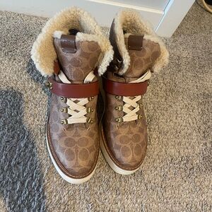 Coach Brown Shearling-Lined Boots